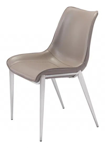 Homezia Stich Gray Faux Leather Side Or Dining Chairs Set Of 2 Chairs