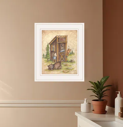 Homezia Still Waiting 1 White Framed Print Wall Art In Neutral