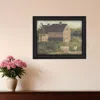 Homezia Stone Barn 1 Black Framed Print Wall Art