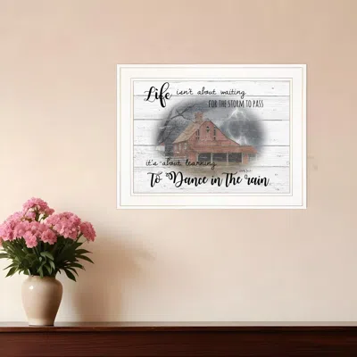 Homezia Storm Dance White Framed Print Wall Art