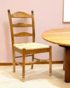 Homezia Straw And Brown Wood Ladder Back Dining Side Chair