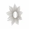 Homezia Striking Silver Metal Sunburst Design Wall Mirror