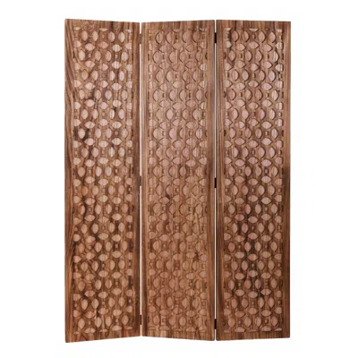 Homezia Stunning Carved Brown Wood Room Divider Screen