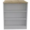 HOMEZIA STYLISH WHITE AND PINE KITCHEN COUNTER AND DINING TABLE COMBINATION