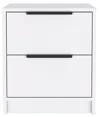 Homezia Stylish White Two Drawer Nightstand