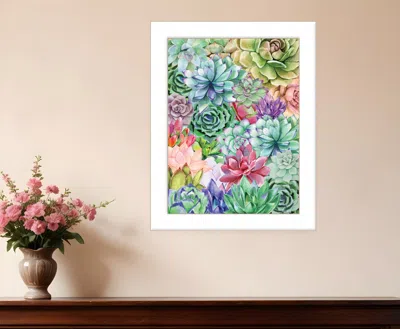 Homezia Succulents Paradise 1 White Framed Print Wall Art