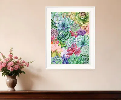 Homezia Succulents Paradise 2 White Framed Print Wall Art In Multi
