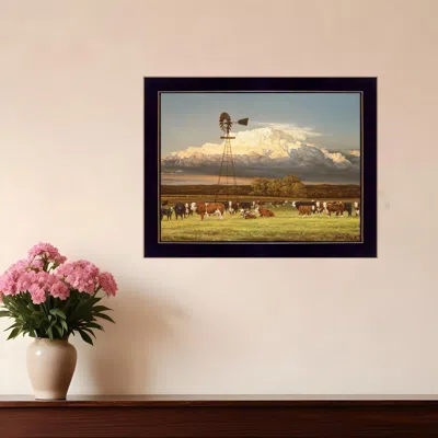 Homezia Summer Pastures Black Framed Print Wall Art In Multi