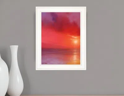 Homezia Sunset In Red 2 White Framed Print Wall Art