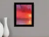 Homezia Sunset In Red 3 Black Framed Print Wall Art