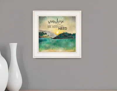 Homezia Sunshine And Lake Water 2 White Framed Print Wall Art In Multi