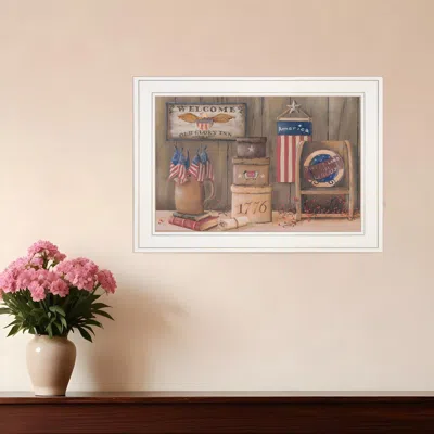 Homezia Sweet Land Of Liberty 2 White Framed Print Wall Art
