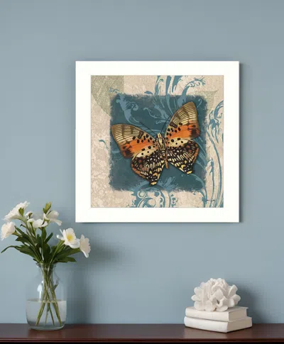 Homezia Swirl Butterfly Iii White Framed Print Wall Art In Multi