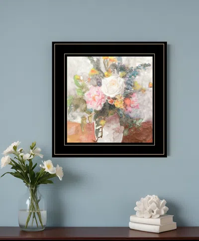Homezia Table Bouquet 2 Black Framed Print Wall Art In Multi