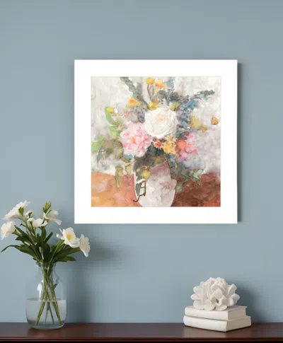 Homezia Table Bouquet 2 White Framed Print Wall Art