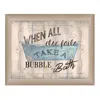 Homezia Take A Bubble Bath 1 Brown Framed Print Bathroom Wall Art