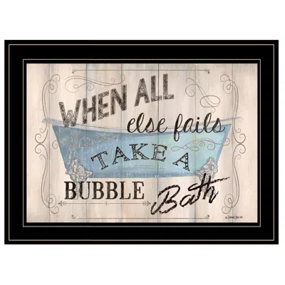 Homezia Take A Bubble Bath 2 Black Framed Print Bathroom Wall Art In Blue