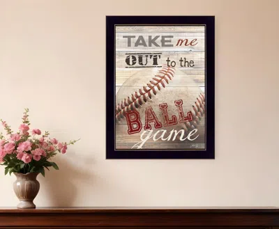 Homezia Take Me Out To The Ball Game 3 Black Framed Print Wall Art