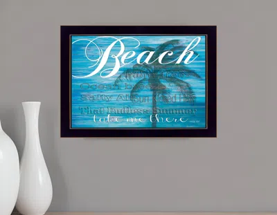 Homezia Take Me There 1 Black Framed Print Wall Art In White