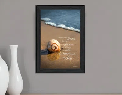 Homezia Take Me To The Beach Black Framed Print Wall Art