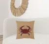 Homezia Tan Brown Distressed Crab Throw Pillow