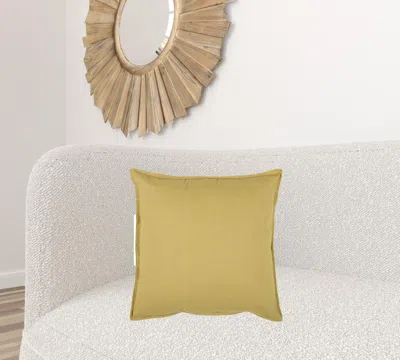 Homezia Tan Solid Color Flange Edge Throw Pillow