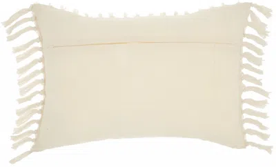 Homezia Tassel Detailed White Lumbar Pillow