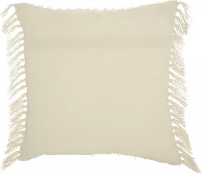 Homezia Tassel Detailed White Throw Pillow