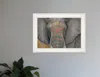 Homezia Tattooed Elephant 1 White Framed Print Wall Art