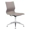 Homezia Taupe And Silver Swivel Faux Leather Conference Office Chair