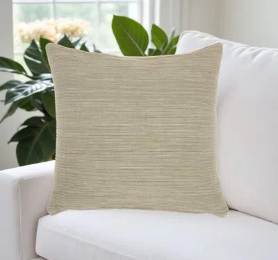 Homezia Taupe Distressed Stripes Throw Pillow