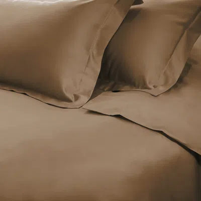 Homezia Taupe Queen Cotton Blend 650 Thread Count Washable Duvet Cover Set