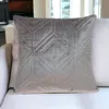 Homezia Taupe Quilted Diamonds Velvet Solid Color Throw Pillow