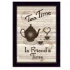 Homezia Tea Time 3 Black Framed Print Kitchen Wall Art