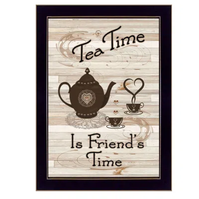 Homezia Tea Time 3 Black Framed Print Kitchen Wall Art
