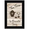 Homezia Tea Time Is Friends Time 2 Black Framed Print Kitchen Wall Art