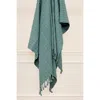 Homezia Teal Blue Knitted 100% Cotton Throw Blanket