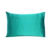 Homezia Teal Dreamy Set Of 2 Silky Satin King Pillowcases