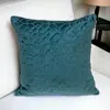 Homezia Teal Quilted Velvet Geo Decorative Throw Pillow