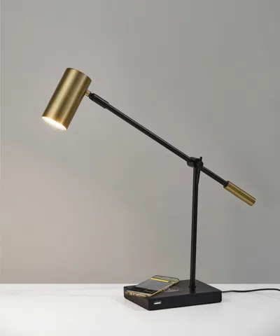 Homezia Tech Savvy Black Metal Led Charging Desk Lamp