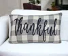 Homezia Thankful Buffalo Plaid Lumbar Throw Pillow