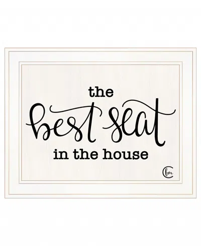 HOMEZIA THE BEST SEAT IN THE HOUSE 1 WHITE FRAMED PRINT BATHROOM WALL ART
