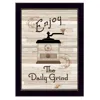 Homezia The Daily Grind 3 Black Framed Print Kitchen Wall Art