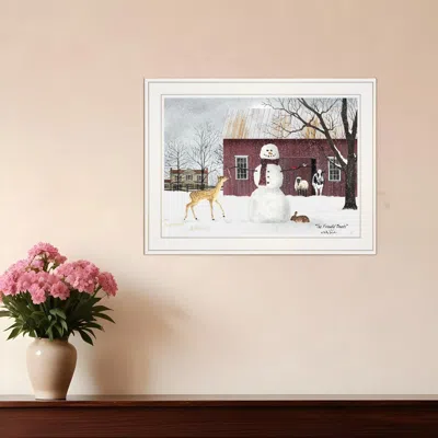 Homezia The Friendly Beasts 2 White Framed Print Wall Art
