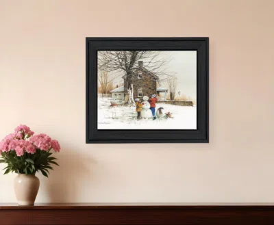 Homezia The Joy Of Snow 1 Black Framed Print Wall Art
