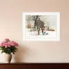 Homezia The Joy Of Snow 2 White Framed Print Wall Art