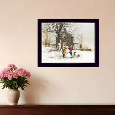 Homezia The Joy Of Snow 3 Black Framed Print Wall Art