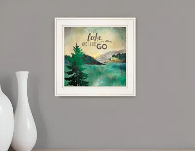 Homezia The Lake Is Calling 1 White Framed Print Wall Art In Multi