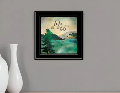 Homezia The Lake Is Calling 2 Black Framed Print Wall Art