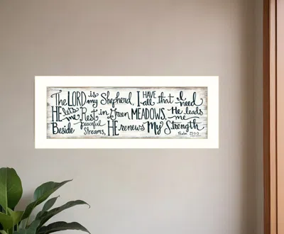 Homezia The Lord Is My Shepherd 2 White Framed Print Wall Art